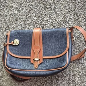 Dooney & Bourke Black and Tan Leather Shoulder Bag